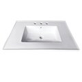 Fauceture Continental 25"x22" Ceramic Vanity Top W/ Integrated Basin 3H, White LBT25227W34